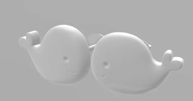 whale earrings Free 3D print model