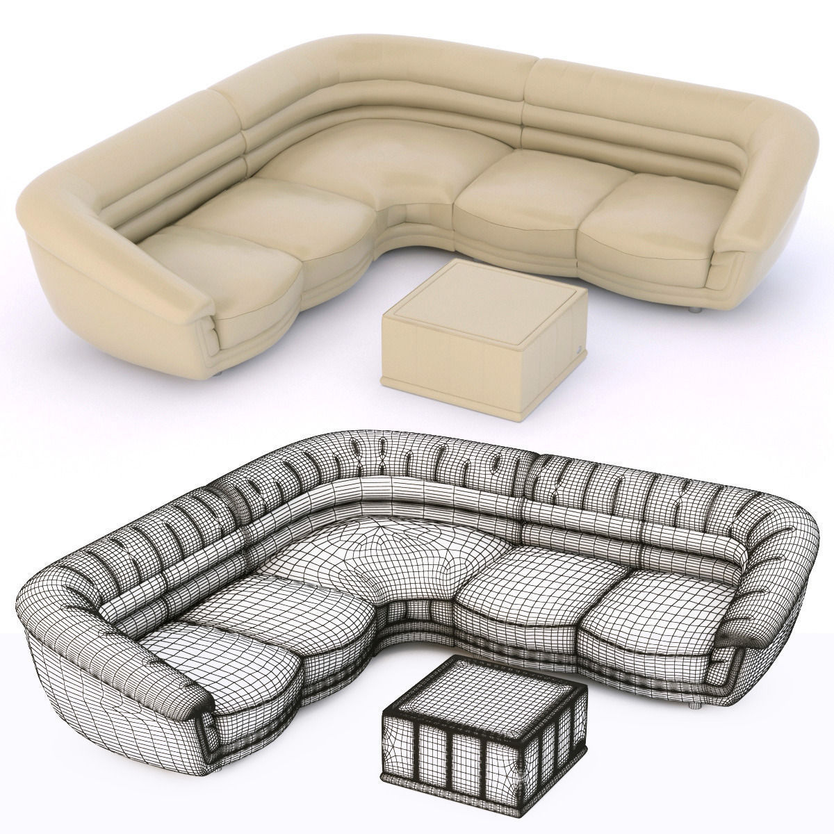 modern corner sofa 3D model_4