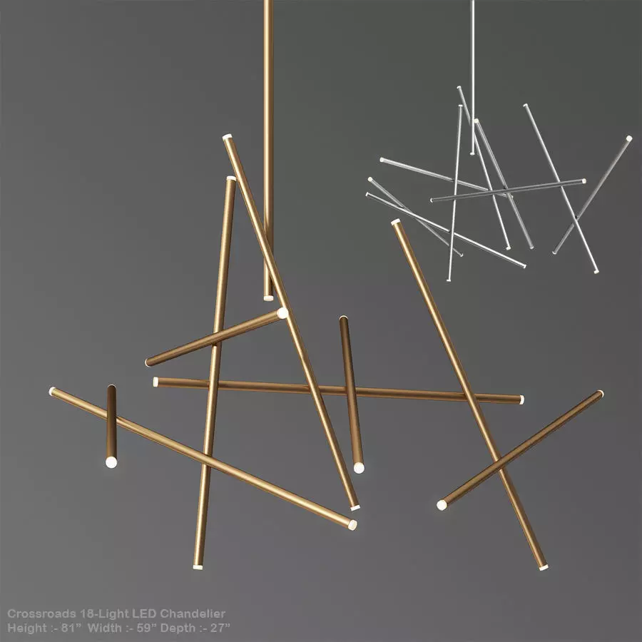 Crossroads 18-Light LED Chandelier by Eurofase 1 3D model_0