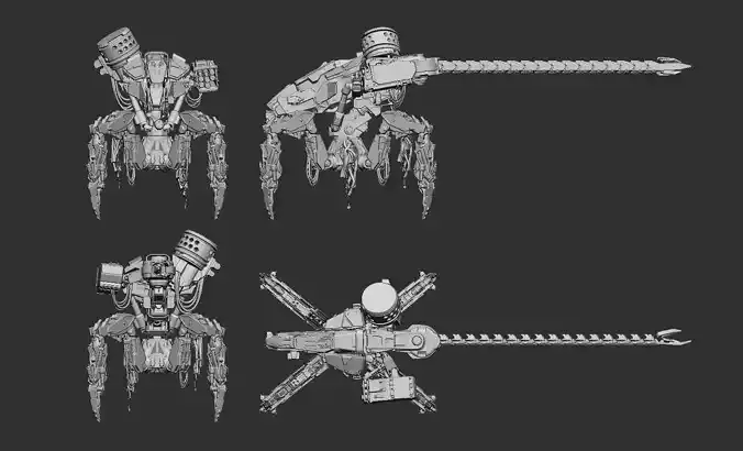 Sci-fi Bot Low-poly 3D model Sci-fi Bot Low-poly 3D model