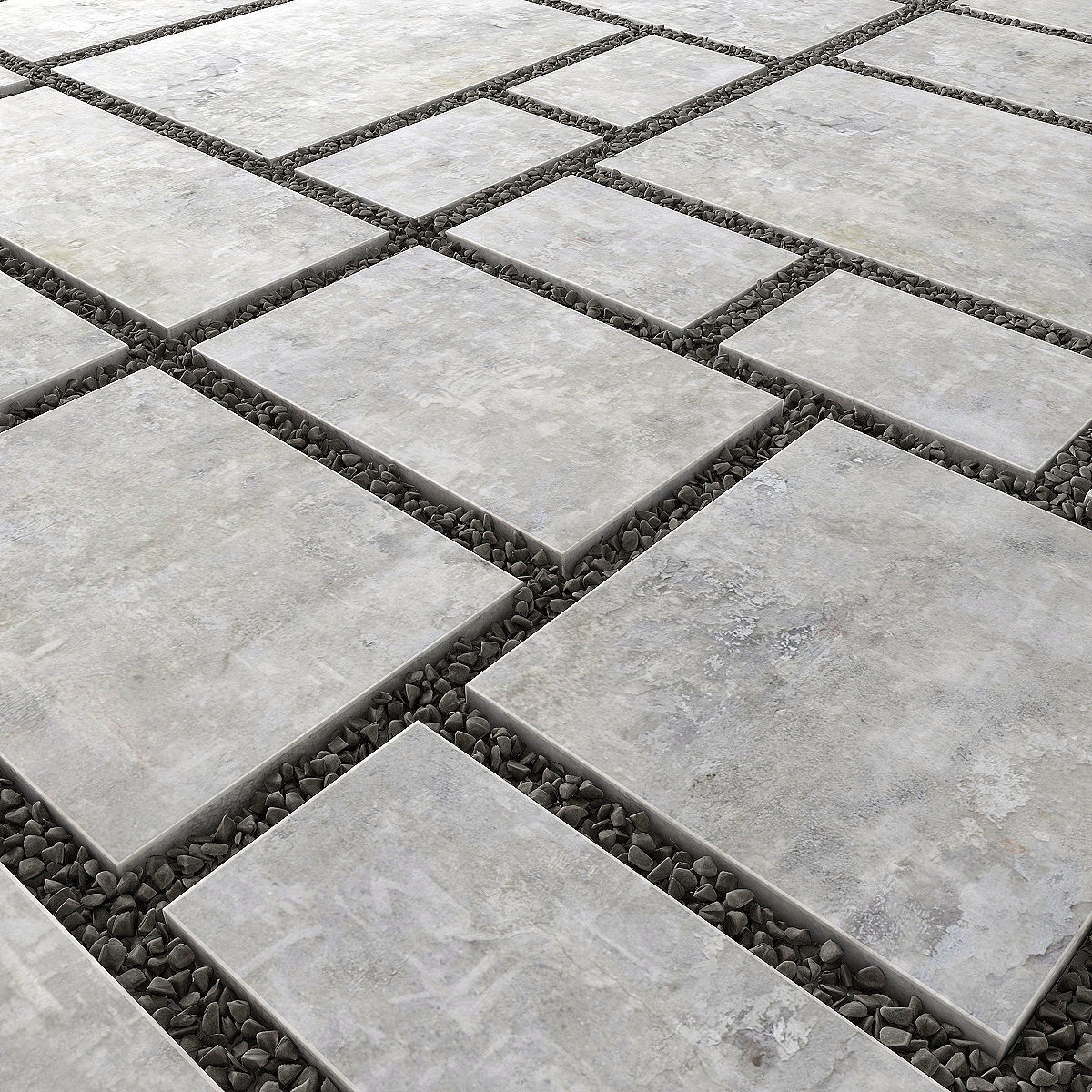Paving title pebble 3D model_1