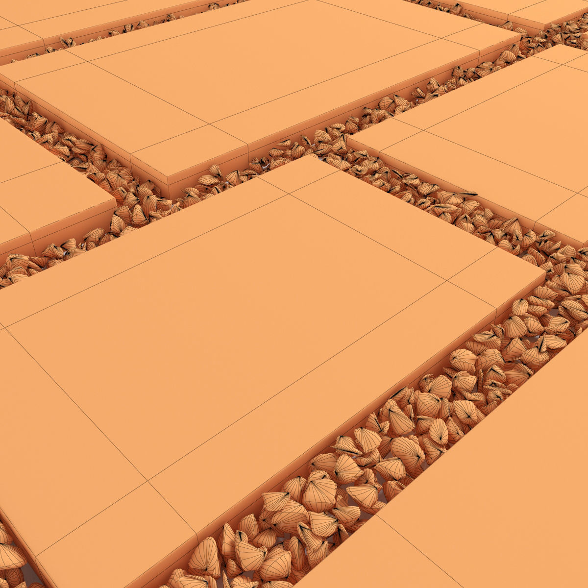 Paving title pebble 3D model_6