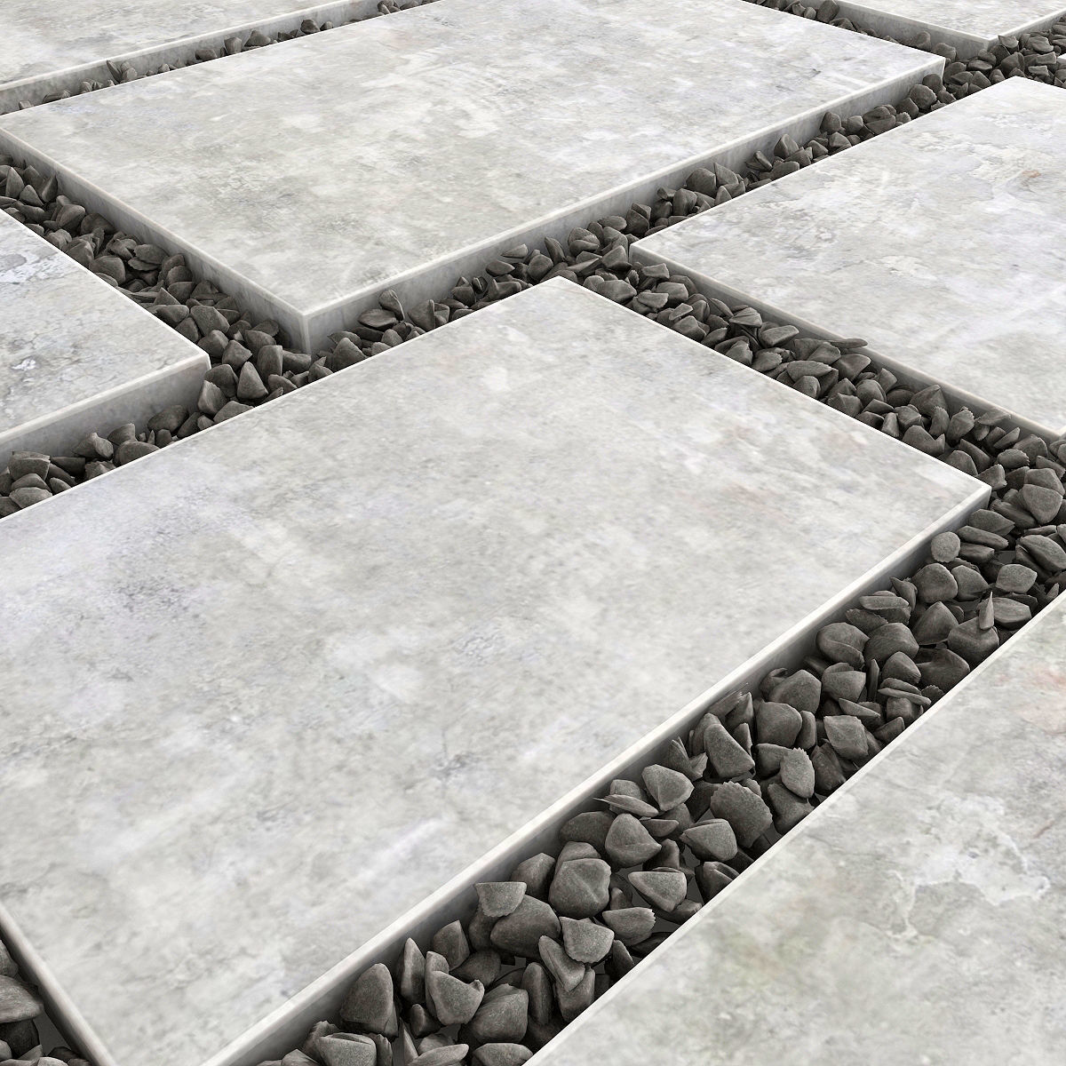 Paving title pebble 3D model_3