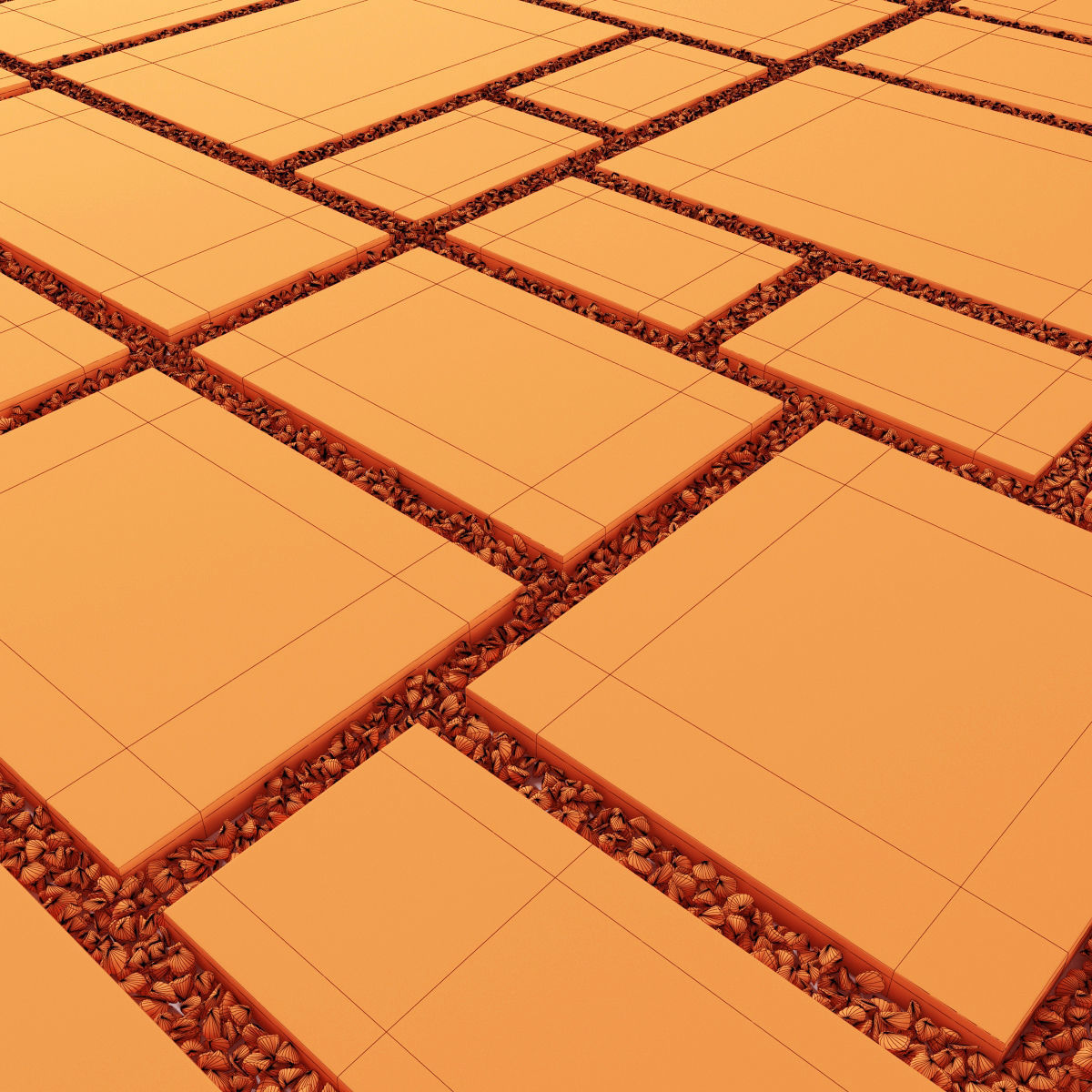 Paving title pebble 3D model_4