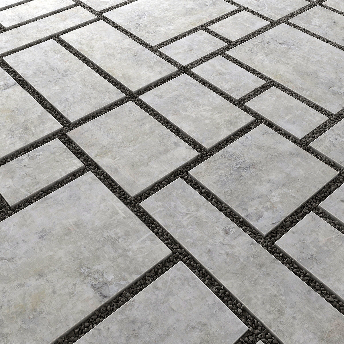 Paving title pebble 3D model_2