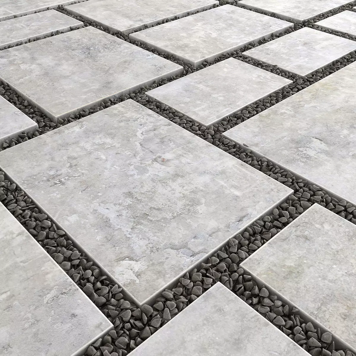 Paving title pebble 3D model_0