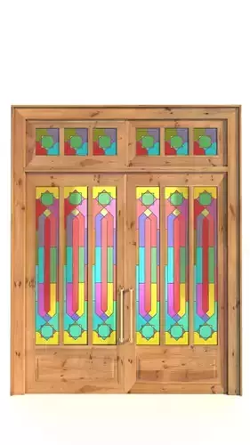 Doors with stained glass door