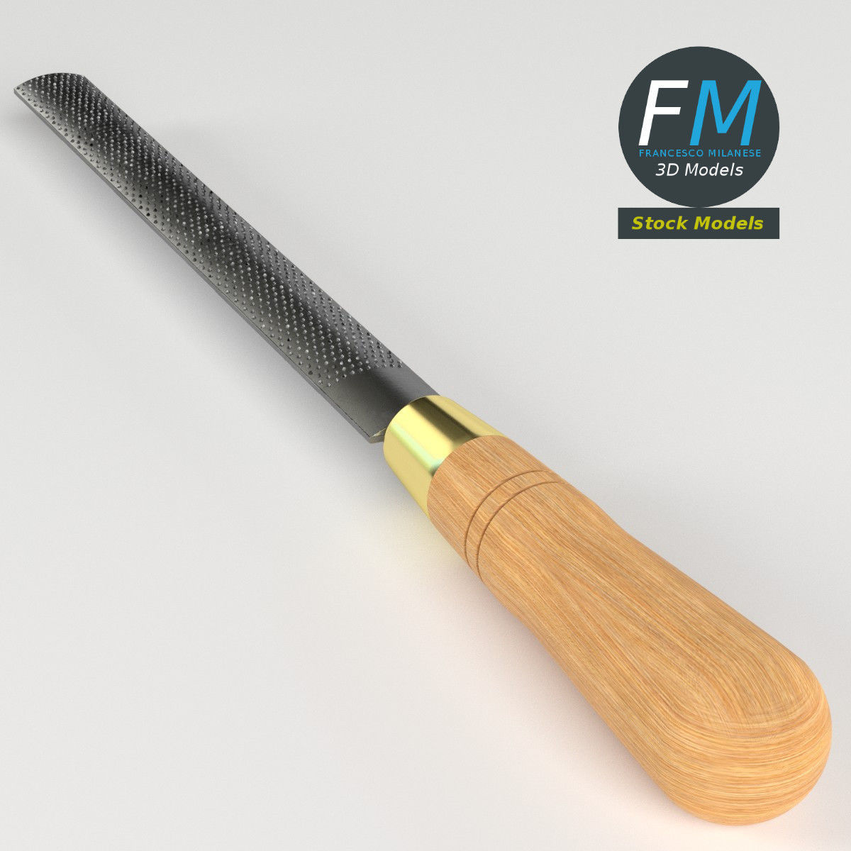 Half round rasp 3D model_2