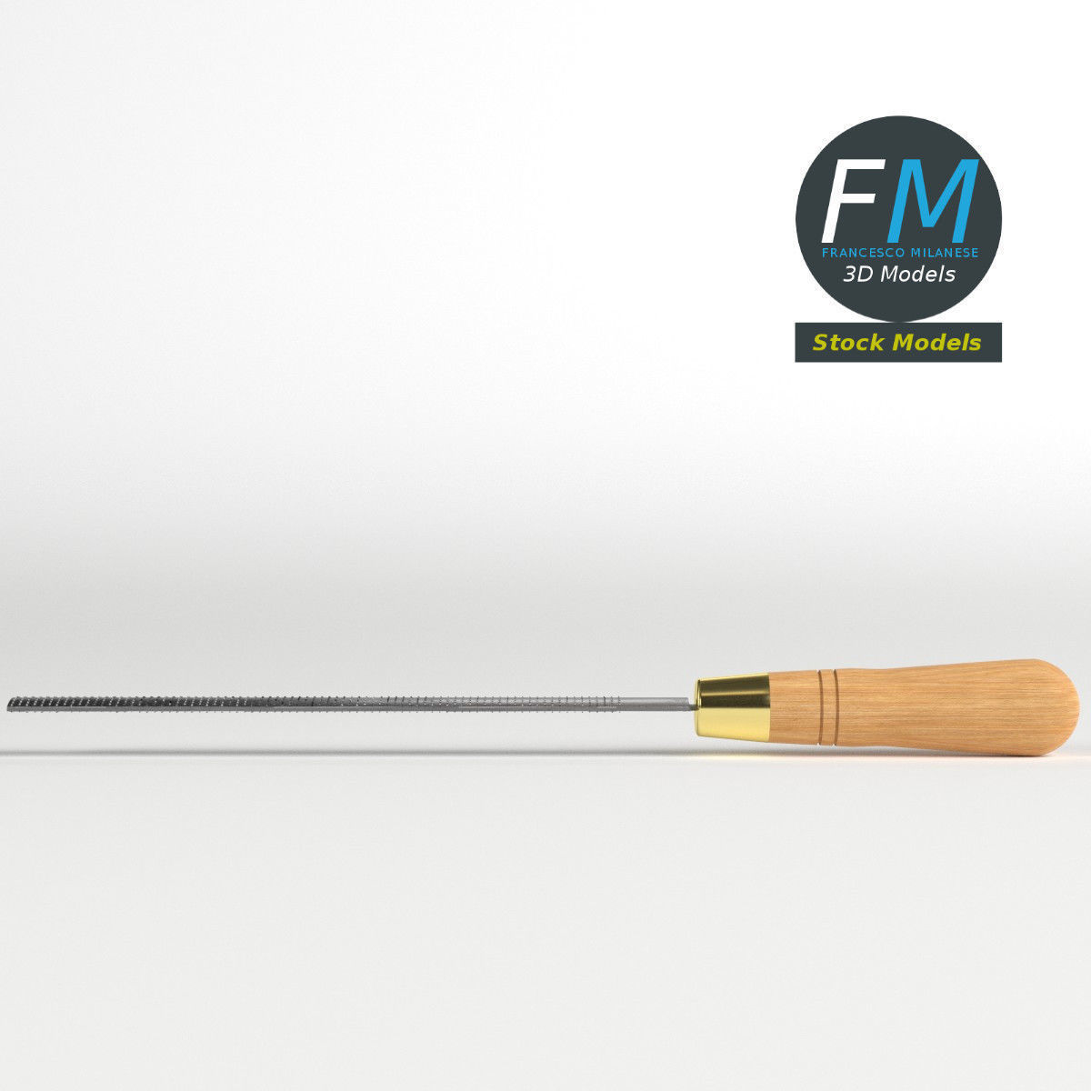 Half round rasp 3D model_3