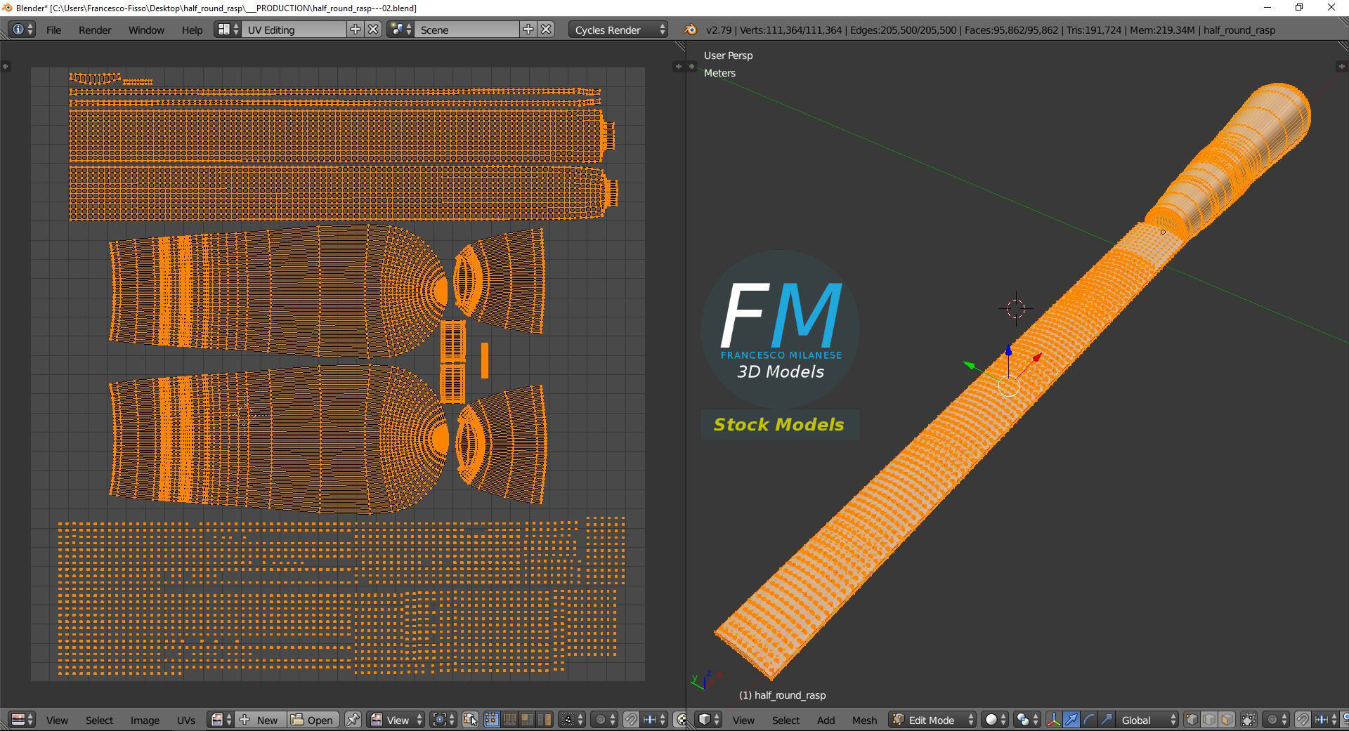 Half round rasp 3D model_10