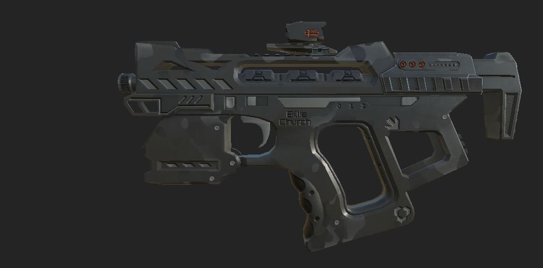 Church gun Low-poly 3D model_1