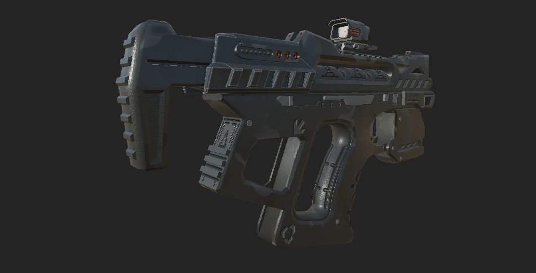 Church gun Low-poly 3D model_4