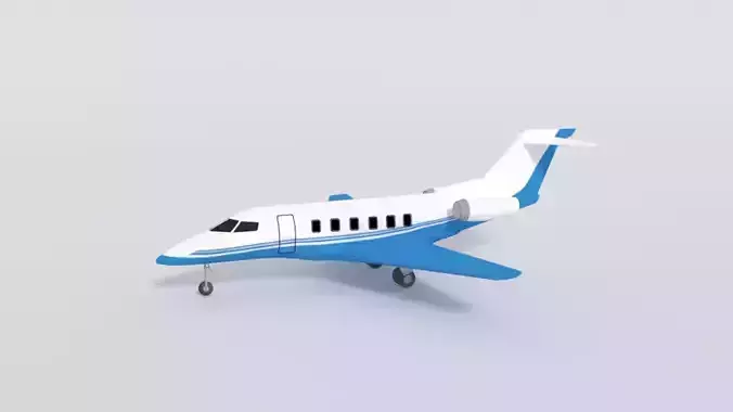 Low Poly Pilatus PC-24 Airplane Jet Low-poly 3D model