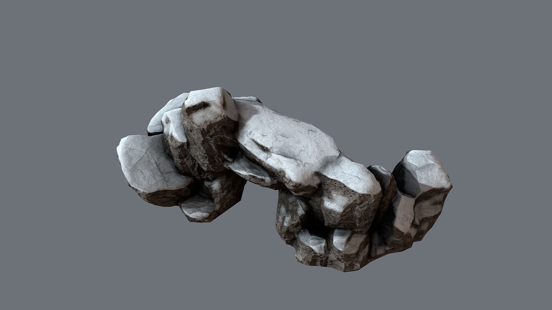 Rock Under the Snow Low-poly 3D model_5