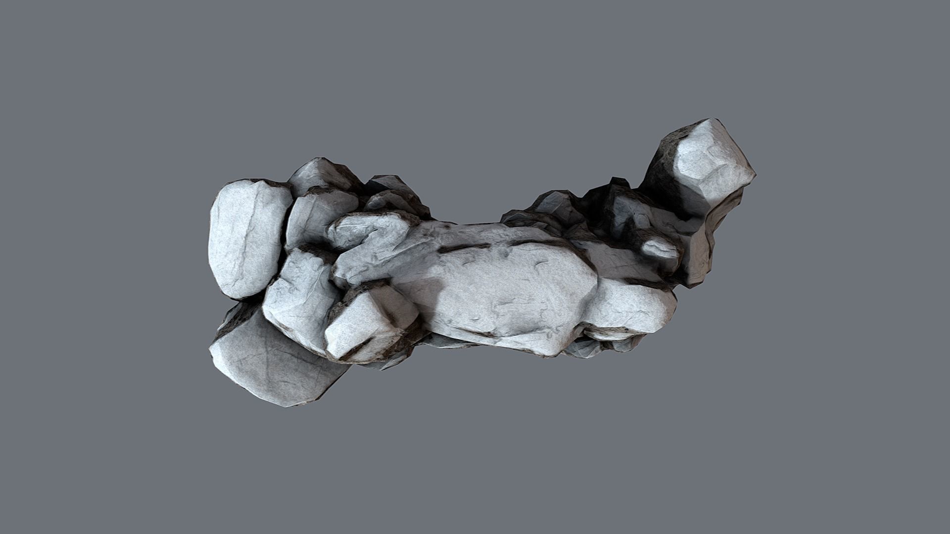 Rock Under the Snow Low-poly 3D model_6