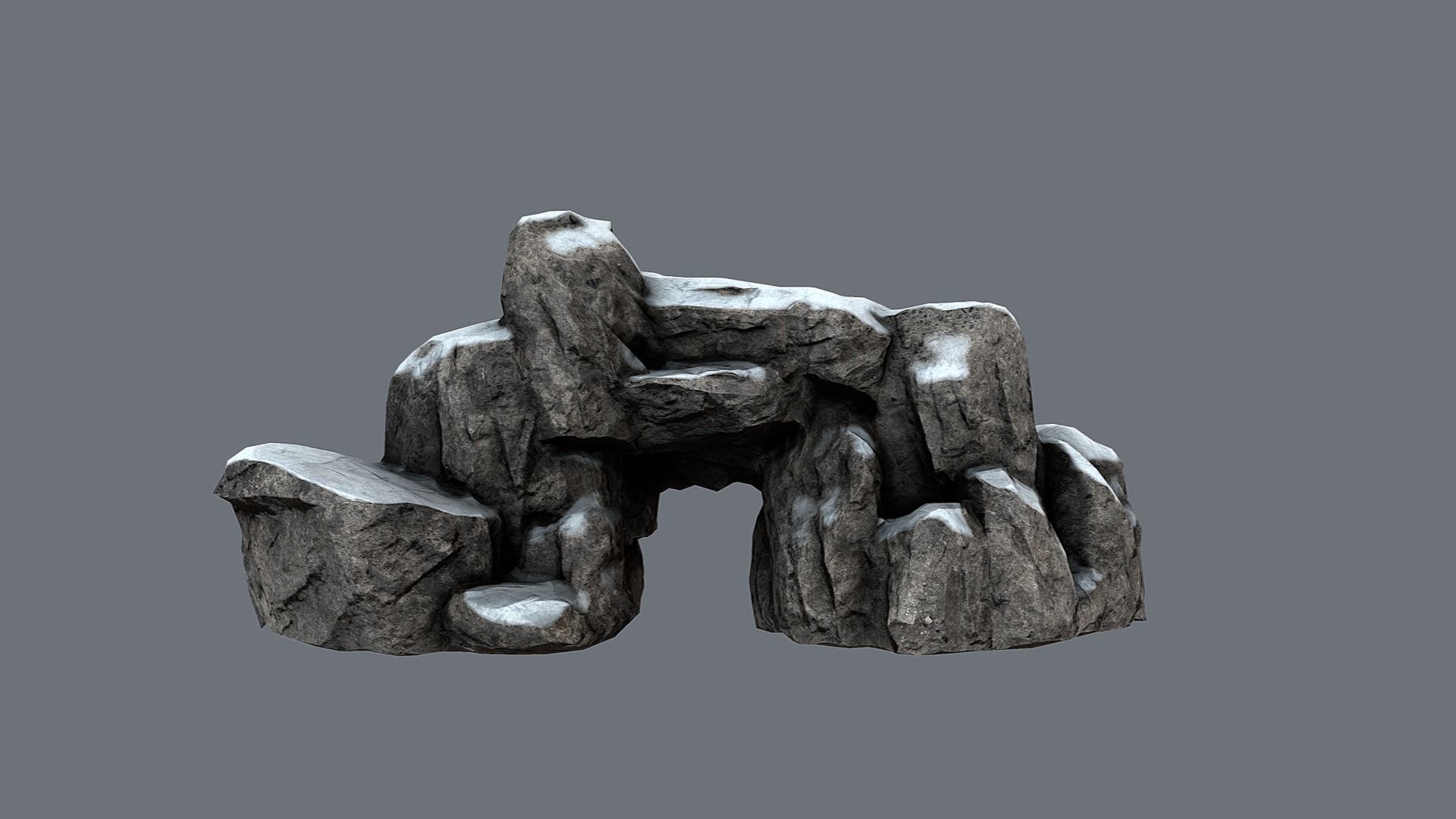 Rock Under the Snow Low-poly 3D model_3