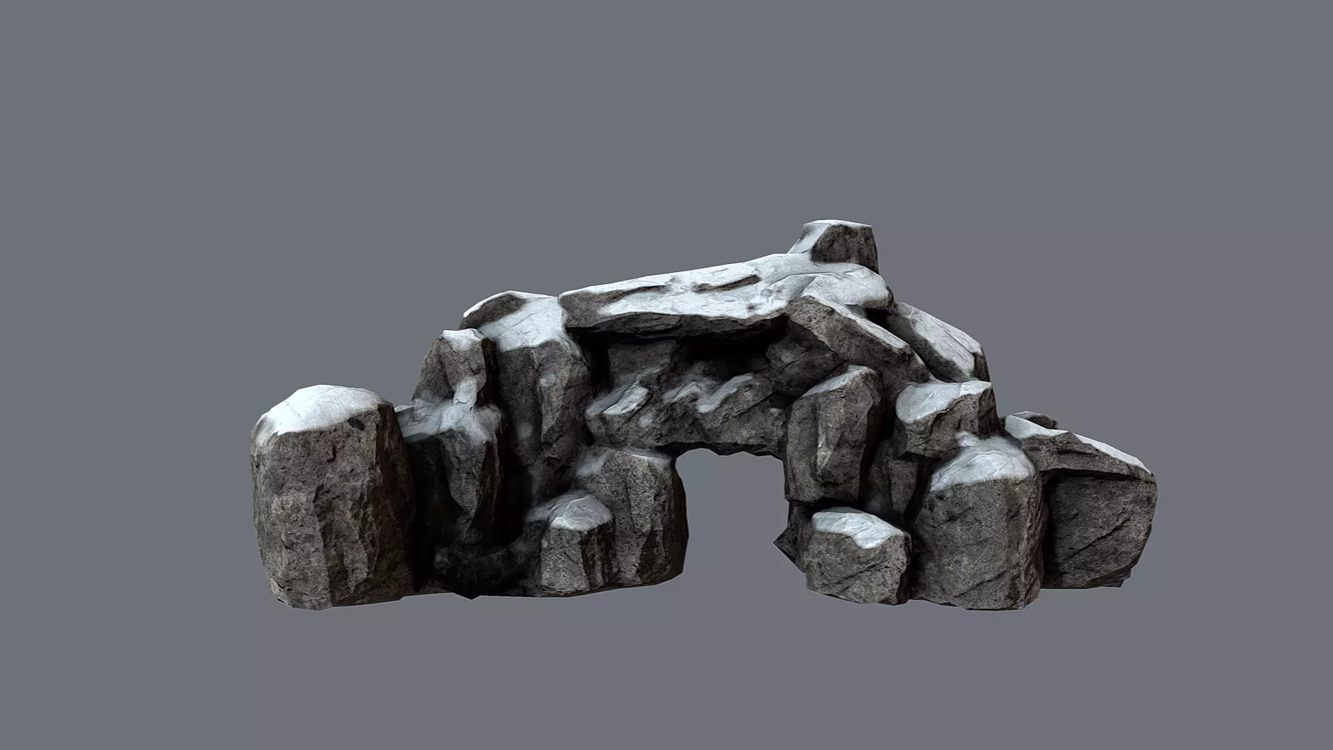 Rock Under the Snow Low-poly 3D model_0