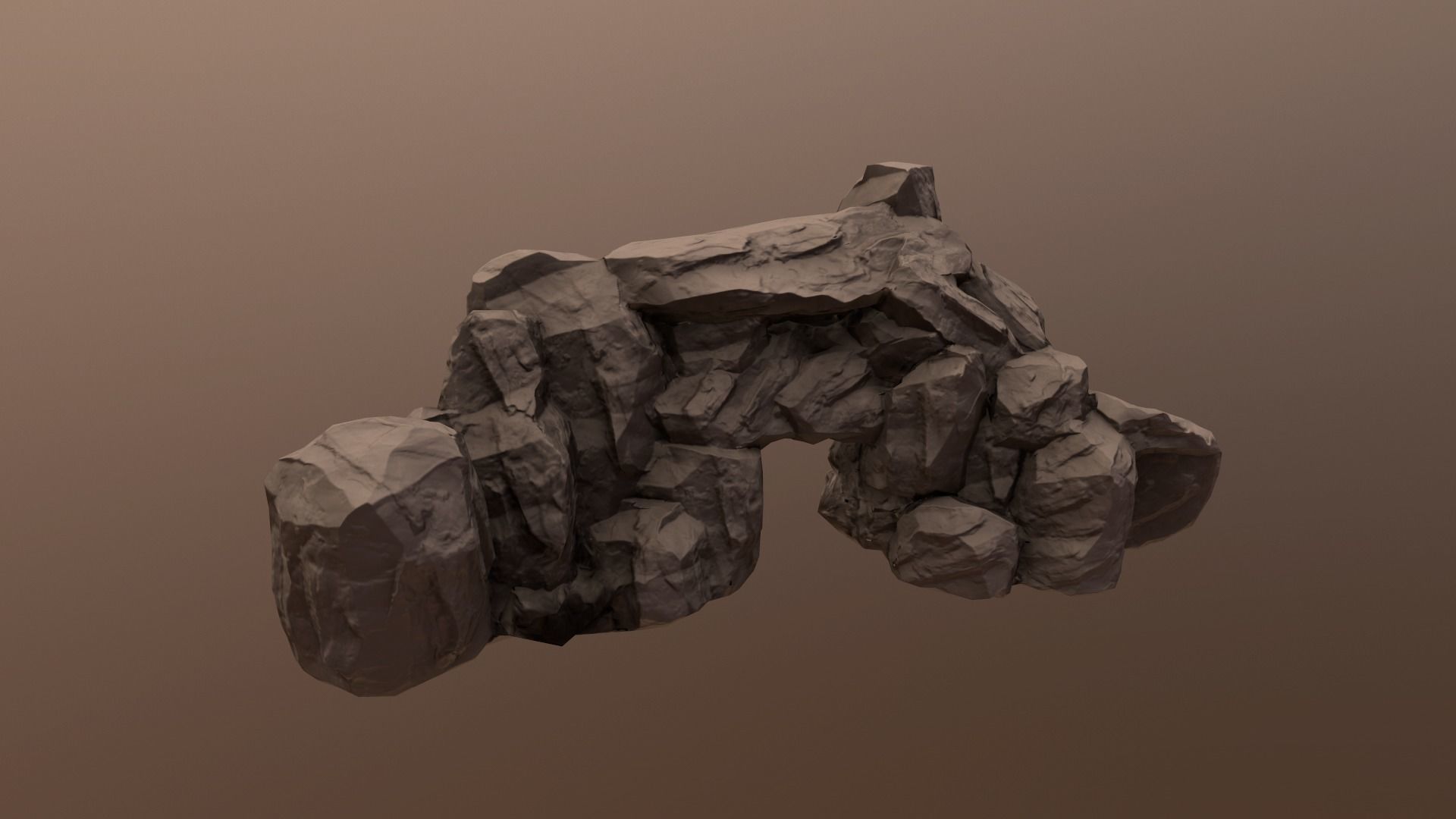 Rock Under the Snow Low-poly 3D model_9