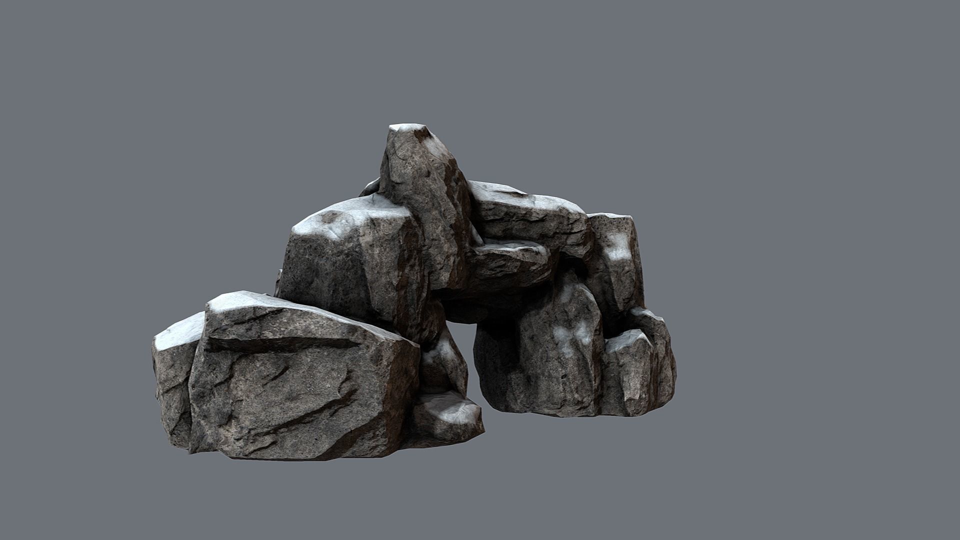 Rock Under the Snow Low-poly 3D model_4