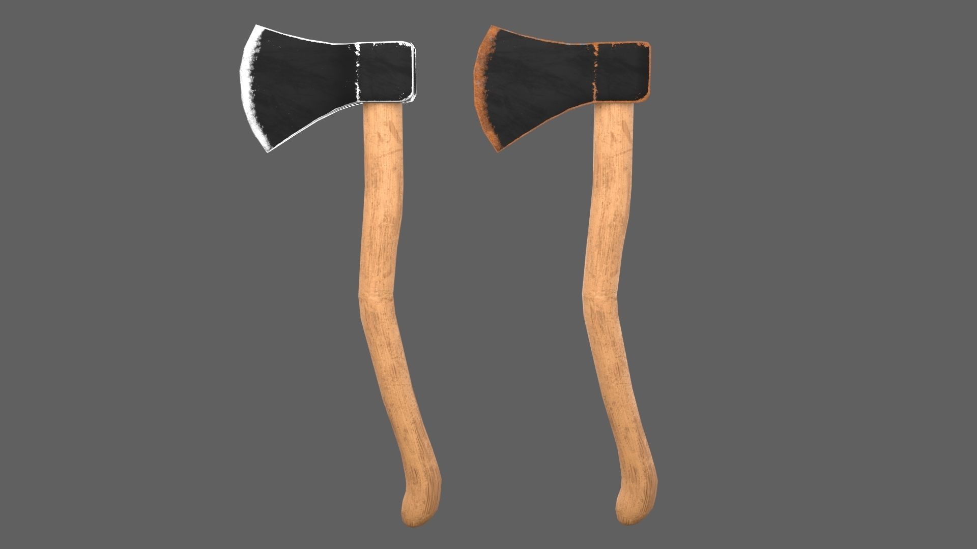 Worn Axe Low-poly 3D model_3