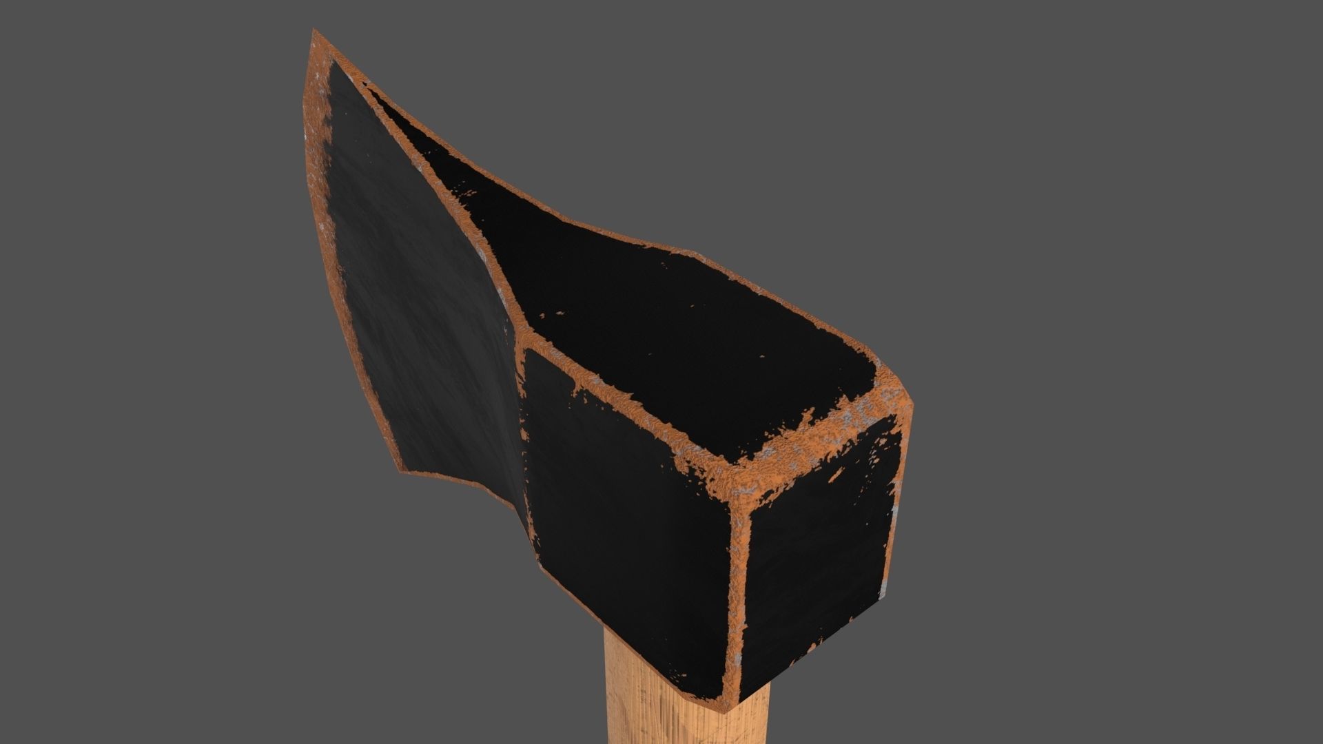 Worn Axe Low-poly 3D model_7