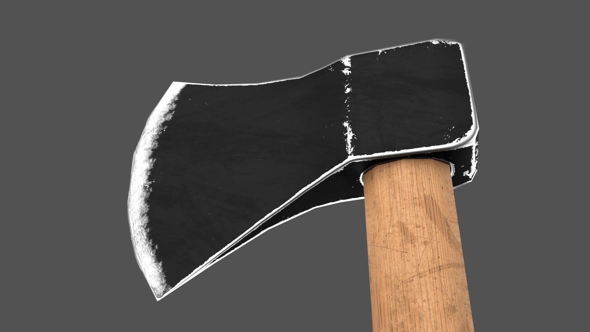 Worn Axe Low-poly 3D model_4