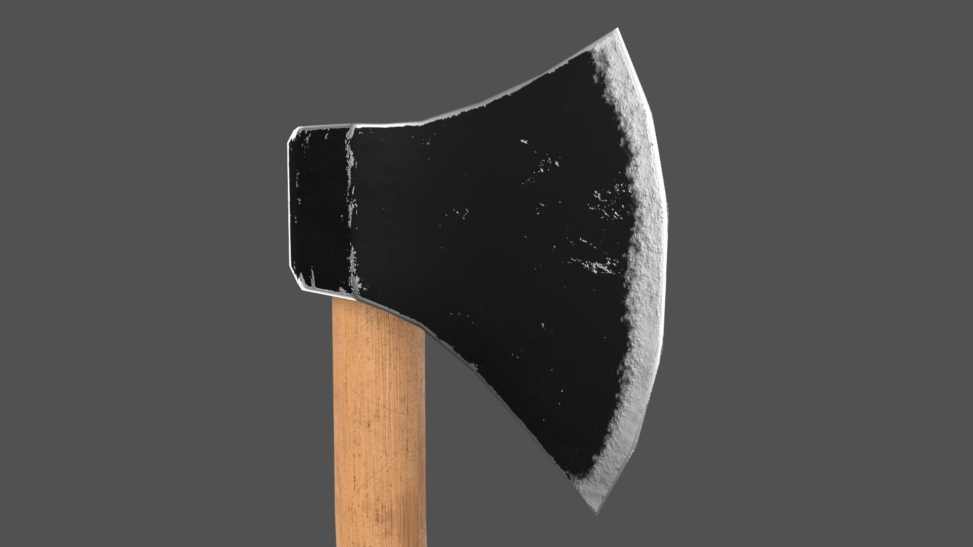 Worn Axe Low-poly 3D model_8