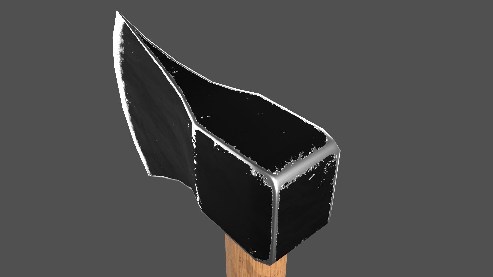 Worn Axe Low-poly 3D model_6