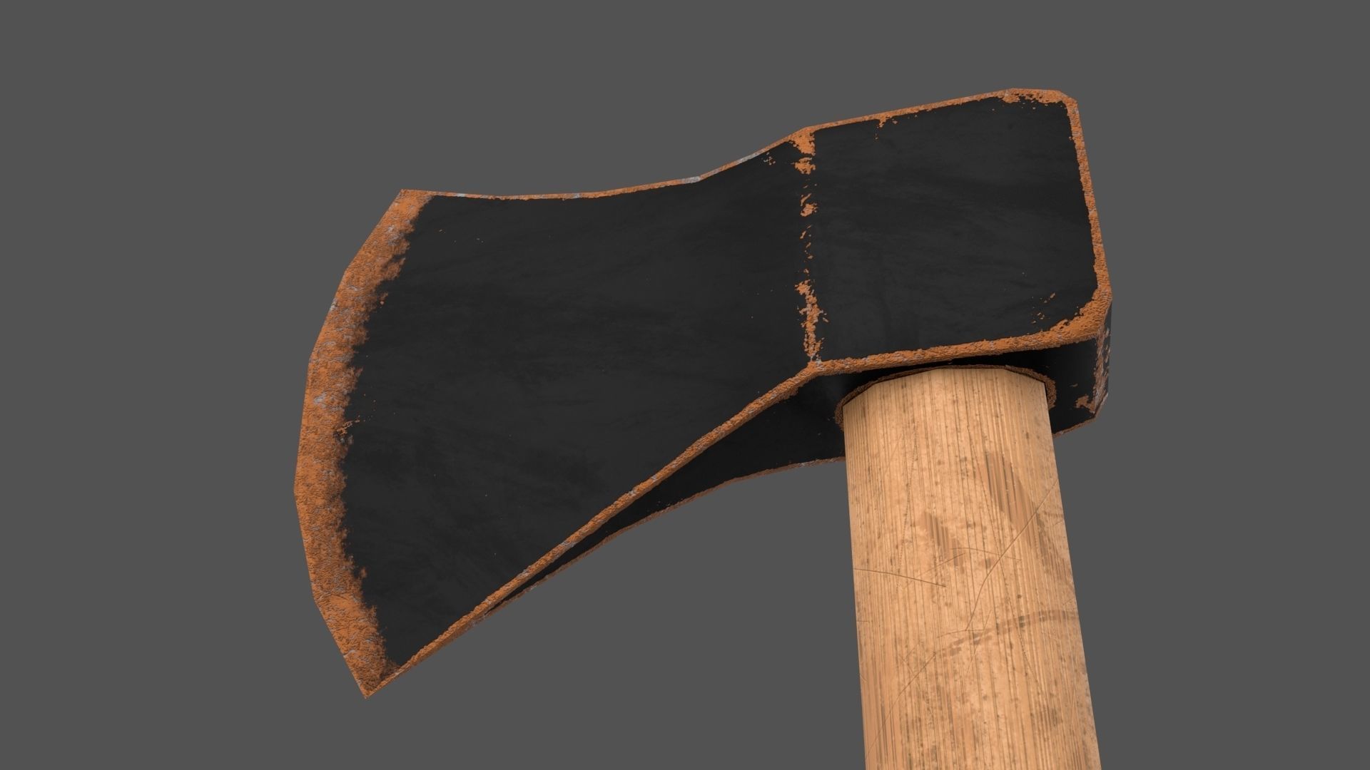 Worn Axe Low-poly 3D model_5