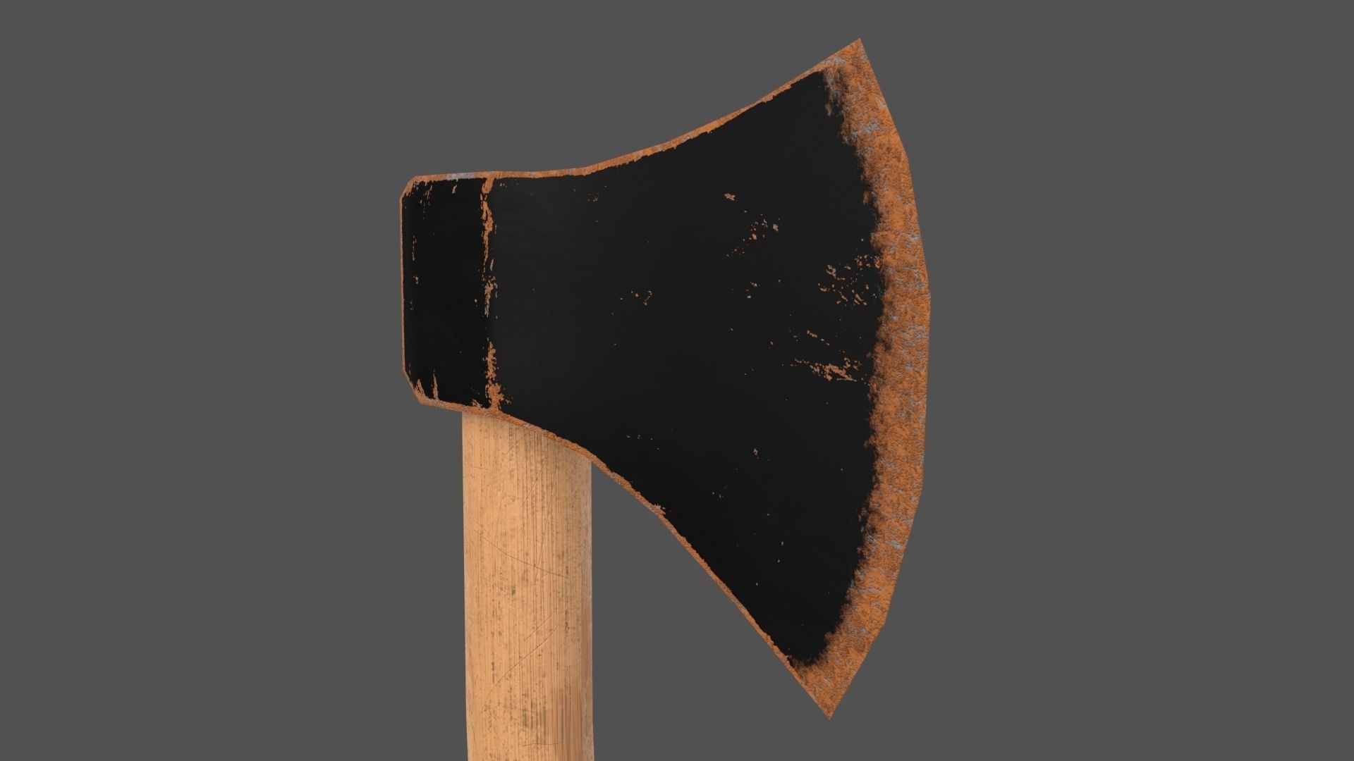 Worn Axe Low-poly 3D model_9