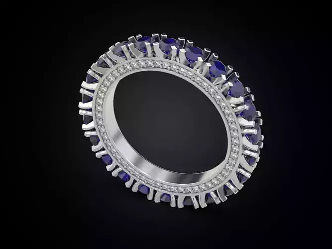 Diamond sapphire eternity band