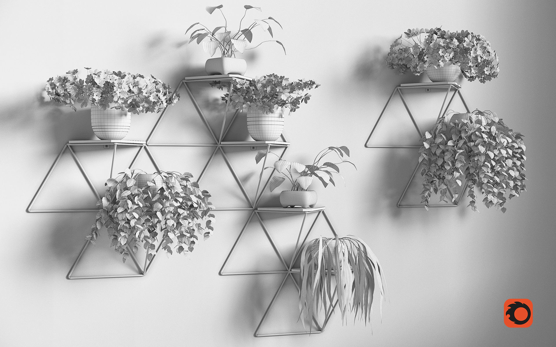 Modular shelf 3D model_3