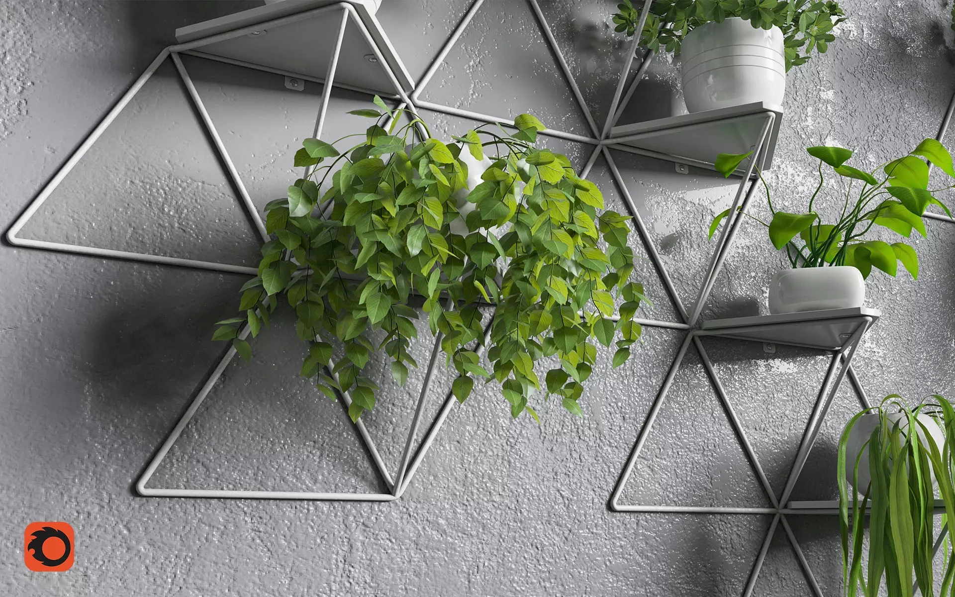 Modular shelf 3D model_0