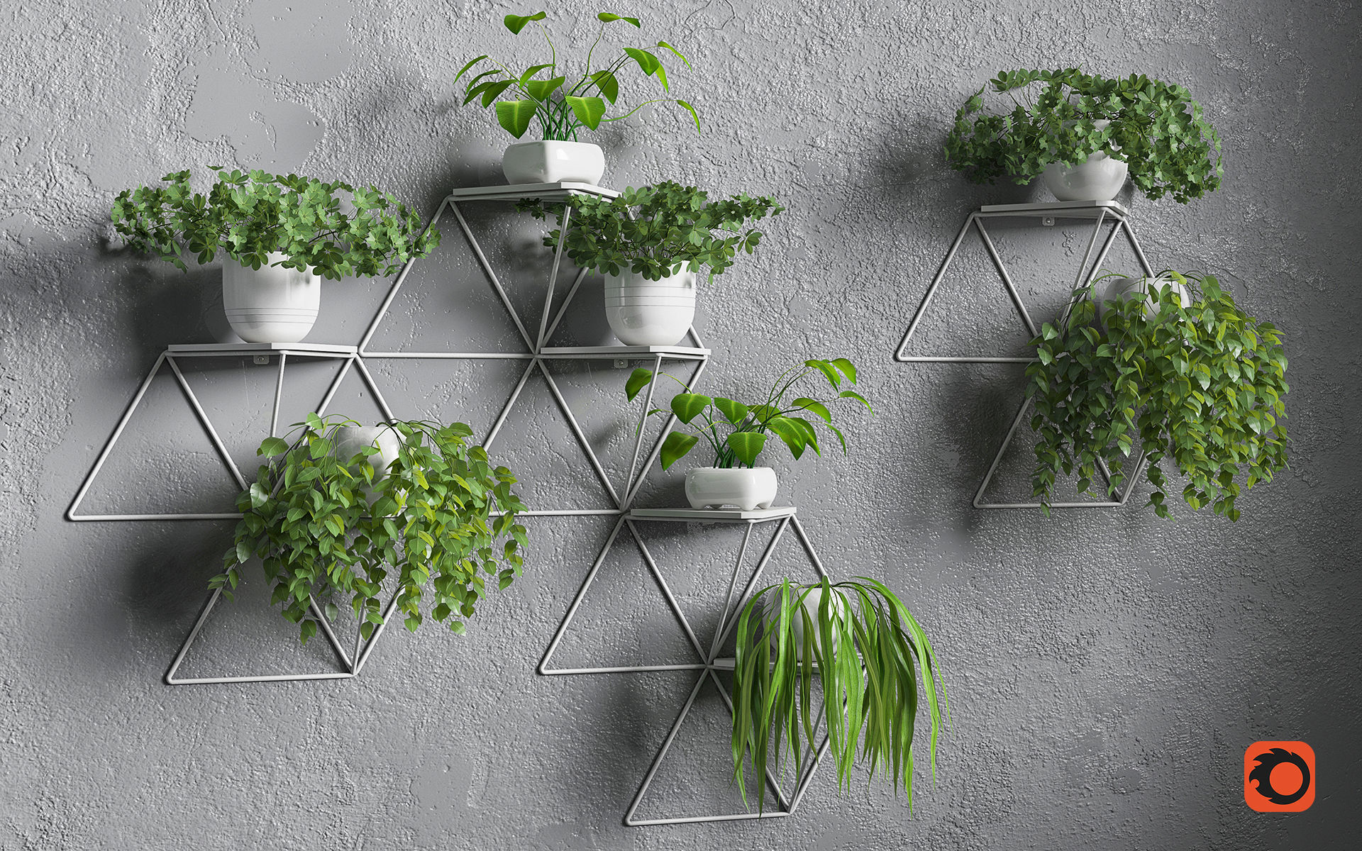 Modular shelf 3D model_1