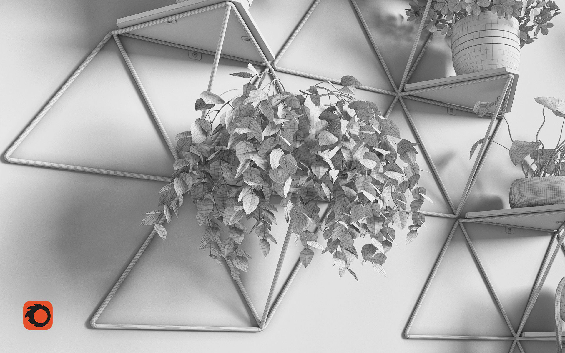 Modular shelf 3D model_4