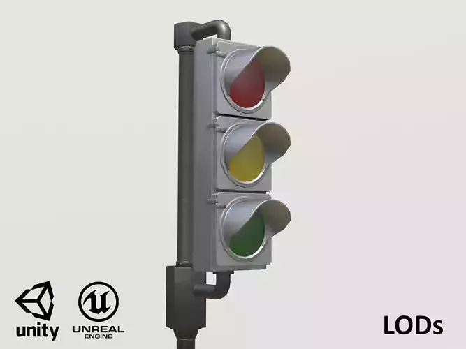 Game-ready retro traffic lights - Unity - UE4