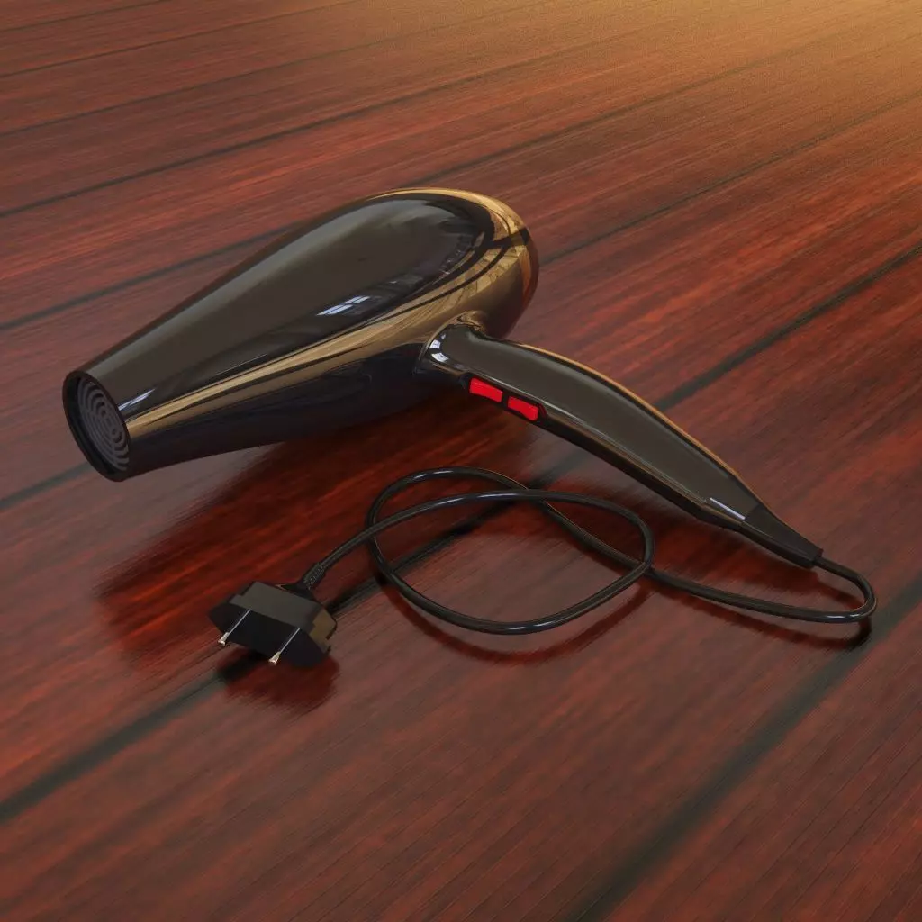 Modern Hairdryer Free low-poly 3D model