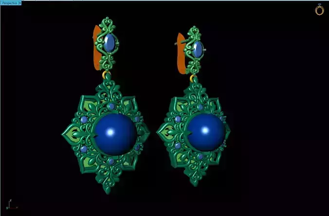 jewelry pair of earrings with stones Free 3D model