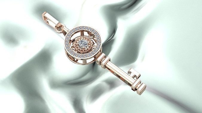 Key pendant diamond beautyful 3D print model
