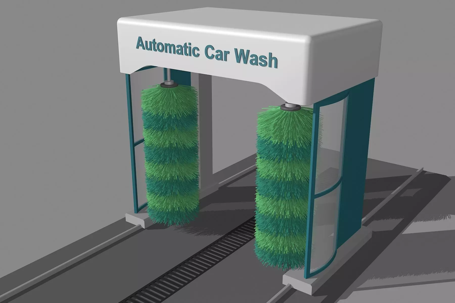 The Simple Automatic Car Wash Machine 3D model_0
