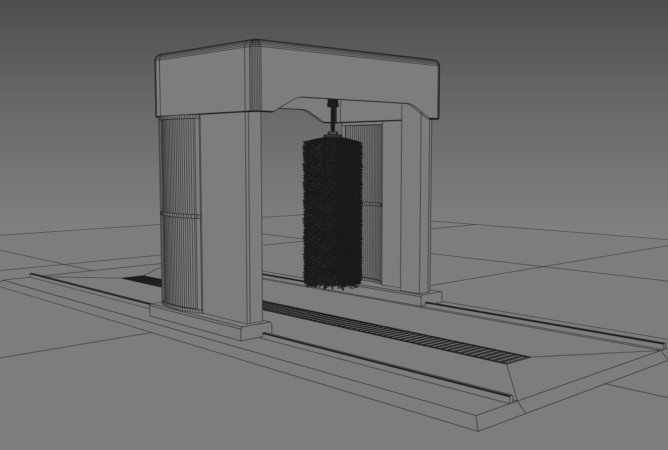 The Simple Automatic Car Wash Machine 3D model_9