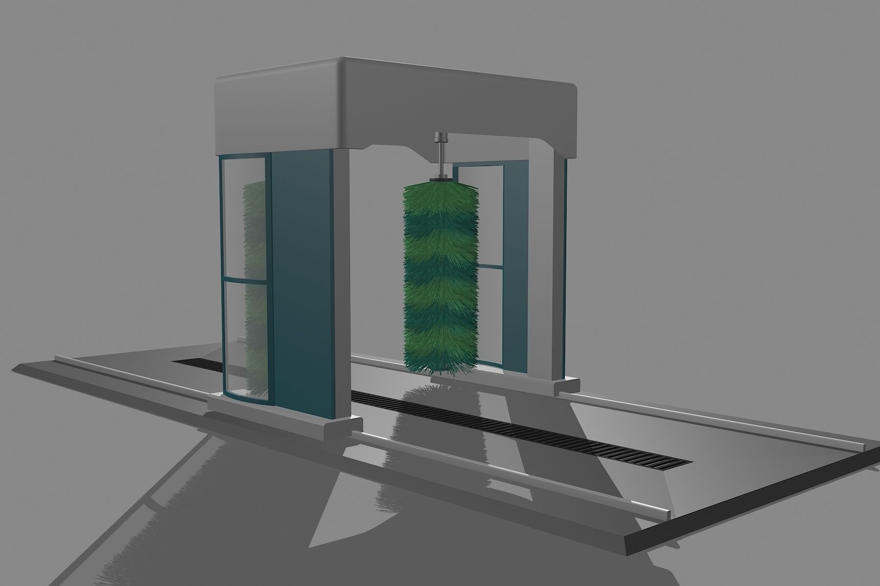 The Simple Automatic Car Wash Machine 3D model_3