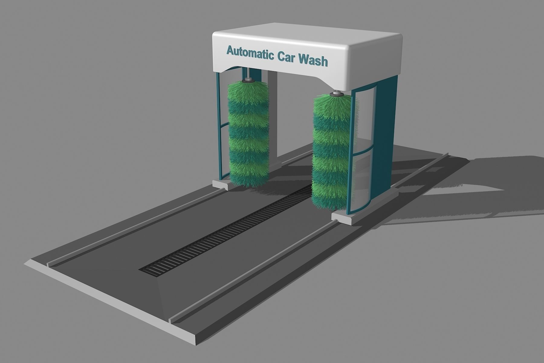 The Simple Automatic Car Wash Machine 3D model_1