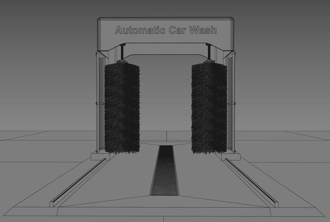 The Simple Automatic Car Wash Machine 3D model_10