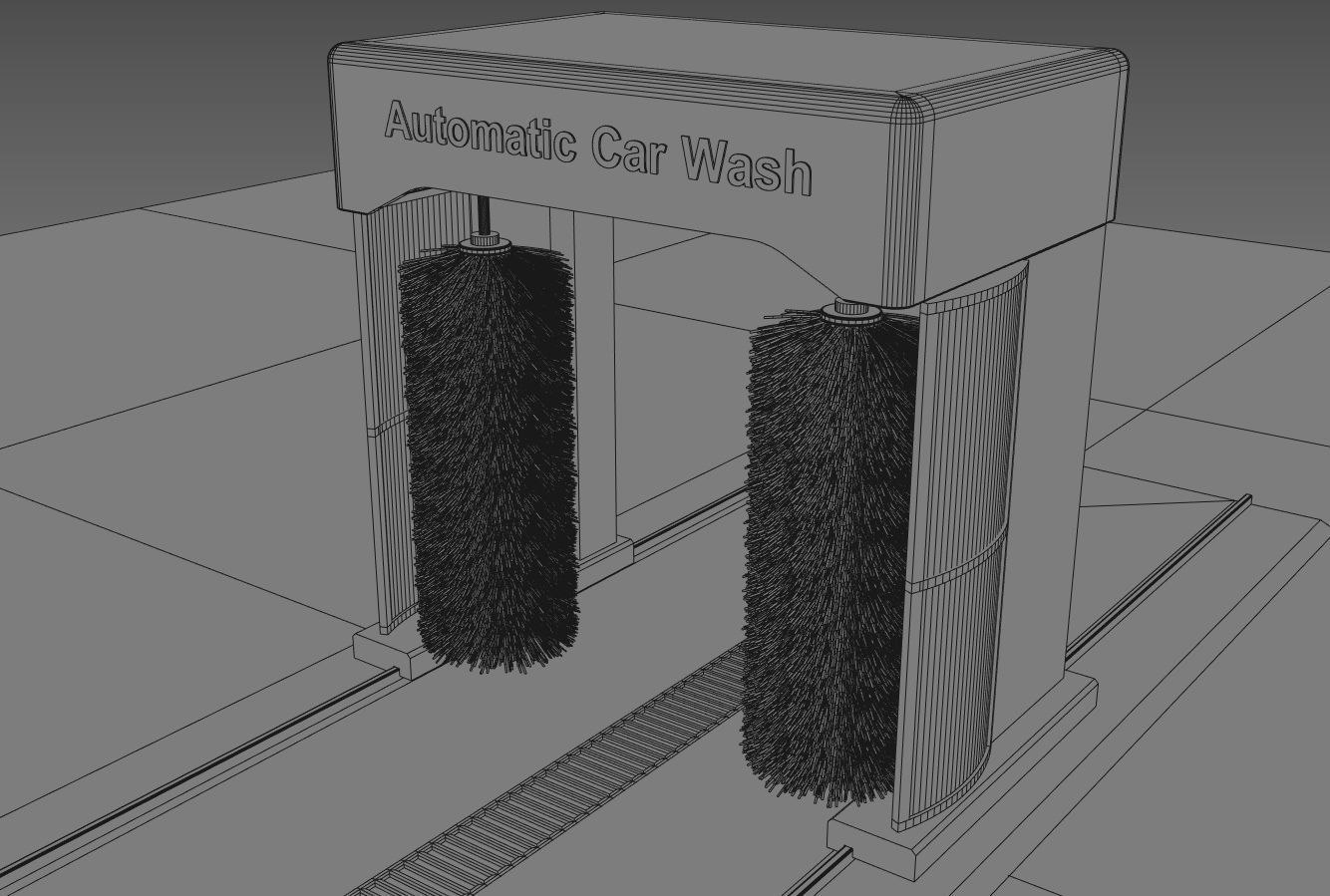 The Simple Automatic Car Wash Machine 3D model_6