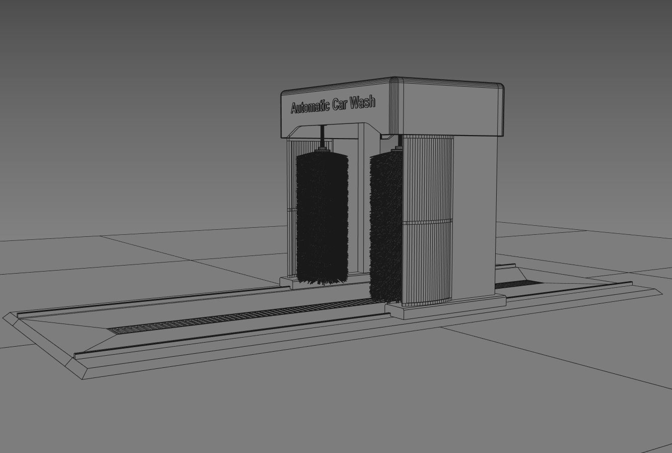 The Simple Automatic Car Wash Machine 3D model_8