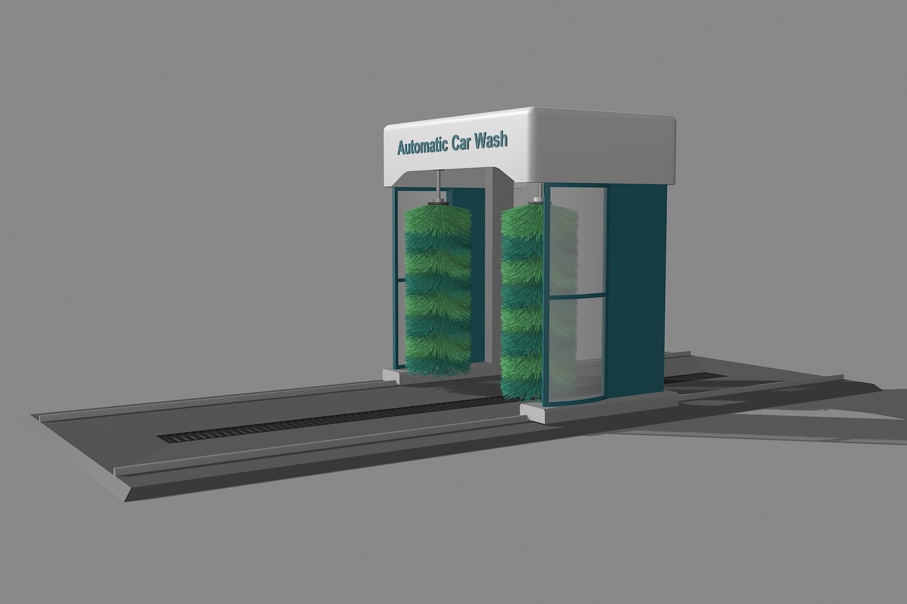 The Simple Automatic Car Wash Machine 3D model_2
