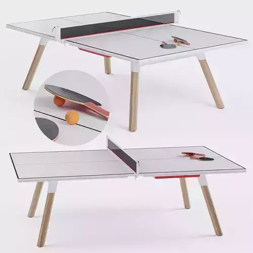 You and Me HPL Tennis Table with Accessories 3D model