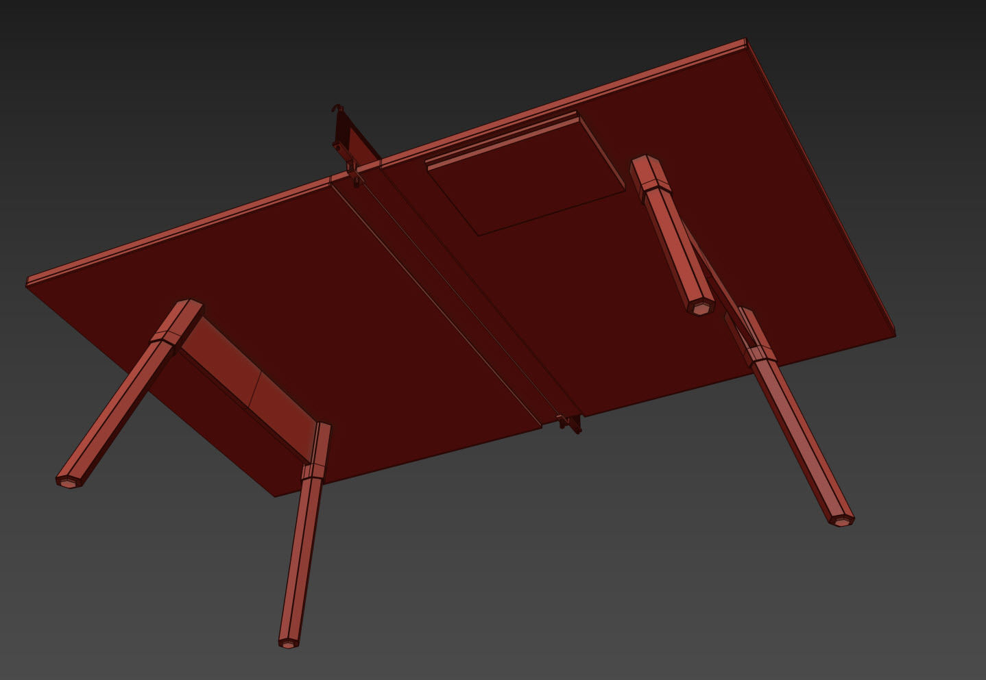 You and Me HPL Tennis Table with Accessories 3D model_12