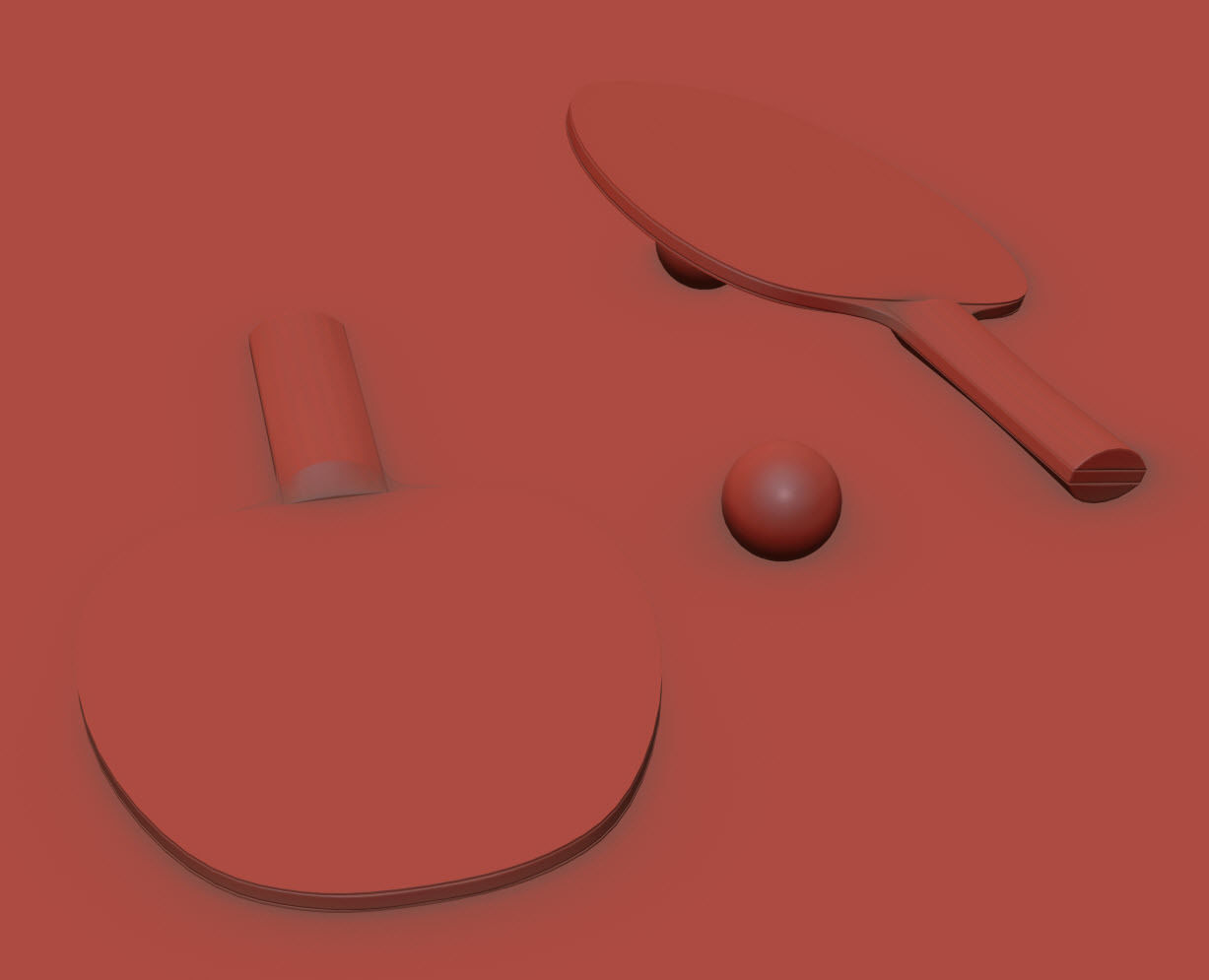 You and Me HPL Tennis Table with Accessories 3D model_10